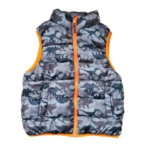 Boys Fleece Lined Zip Up Vest.‎ Dinosaurs. Size 5.